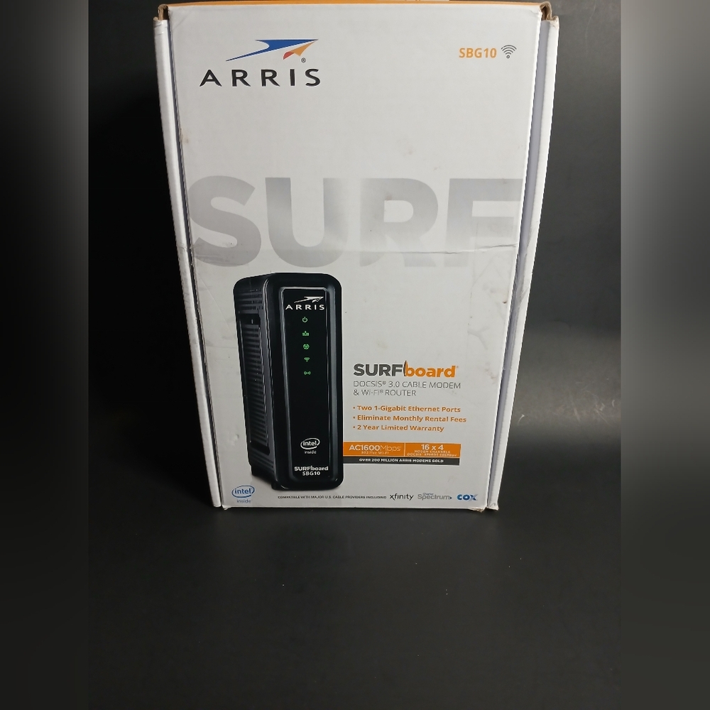 Arris Surfboard DOCSIS, 3.0 cable modem &wifi router, new in original pkg